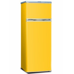 Combina frigorifica Severin DT 8787, 184 kWh/an, frigider 162 litri / congelare 47 litri, galben