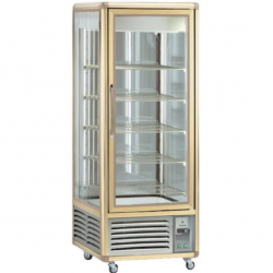 Vitrina frigorifica de cofetarie Tecfrigo Snelle 550 GS, capacitate 550 l, temperatura +4/+10°C, auriu/argintiu
